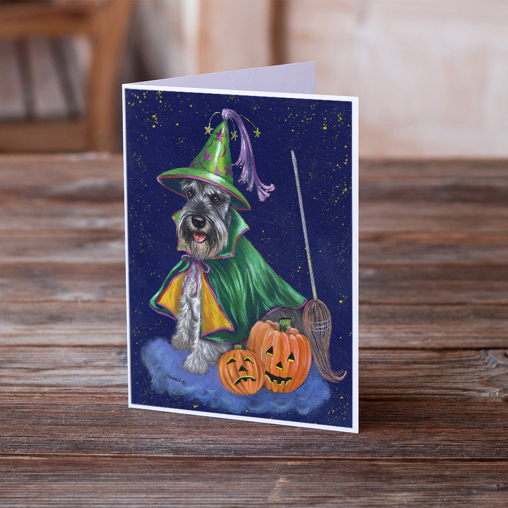 Schnauzer Halloween Good Witch Greeting Cards and Envelopes Pack of 8 Image 2