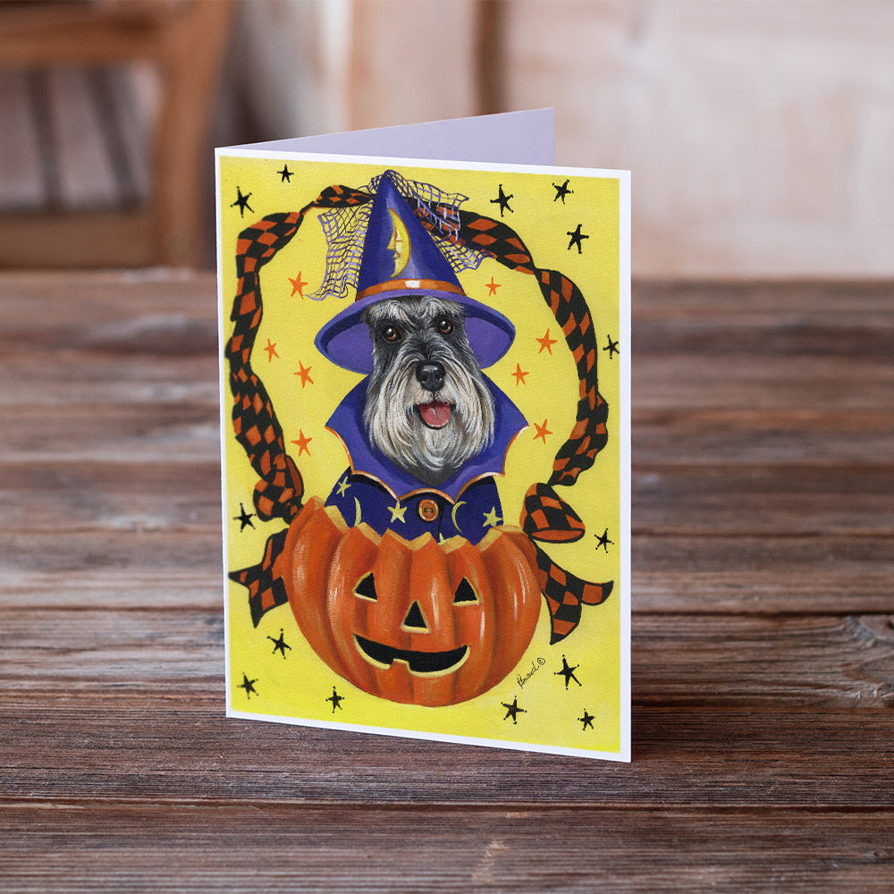 Schnauzer Halloween Greeting Cards and Envelopes Pack of 8 Image 2