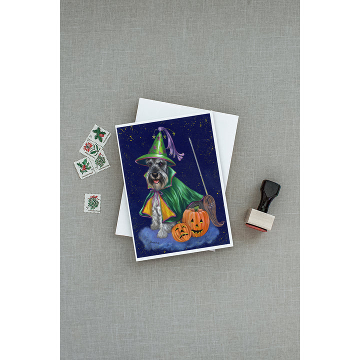 Schnauzer Halloween Good Witch Greeting Cards and Envelopes Pack of 8 Image 3