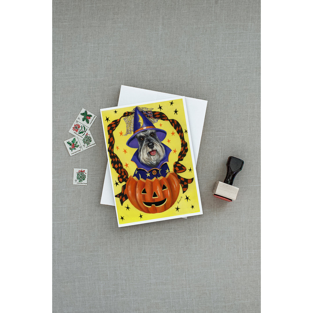 Schnauzer Halloween Greeting Cards and Envelopes Pack of 8 Image 3