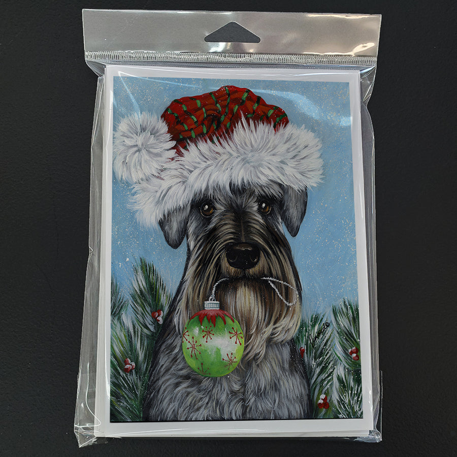 Schnauzer Christmas Pure at Heart Greeting Cards and Envelopes Pack of 8 Image 1