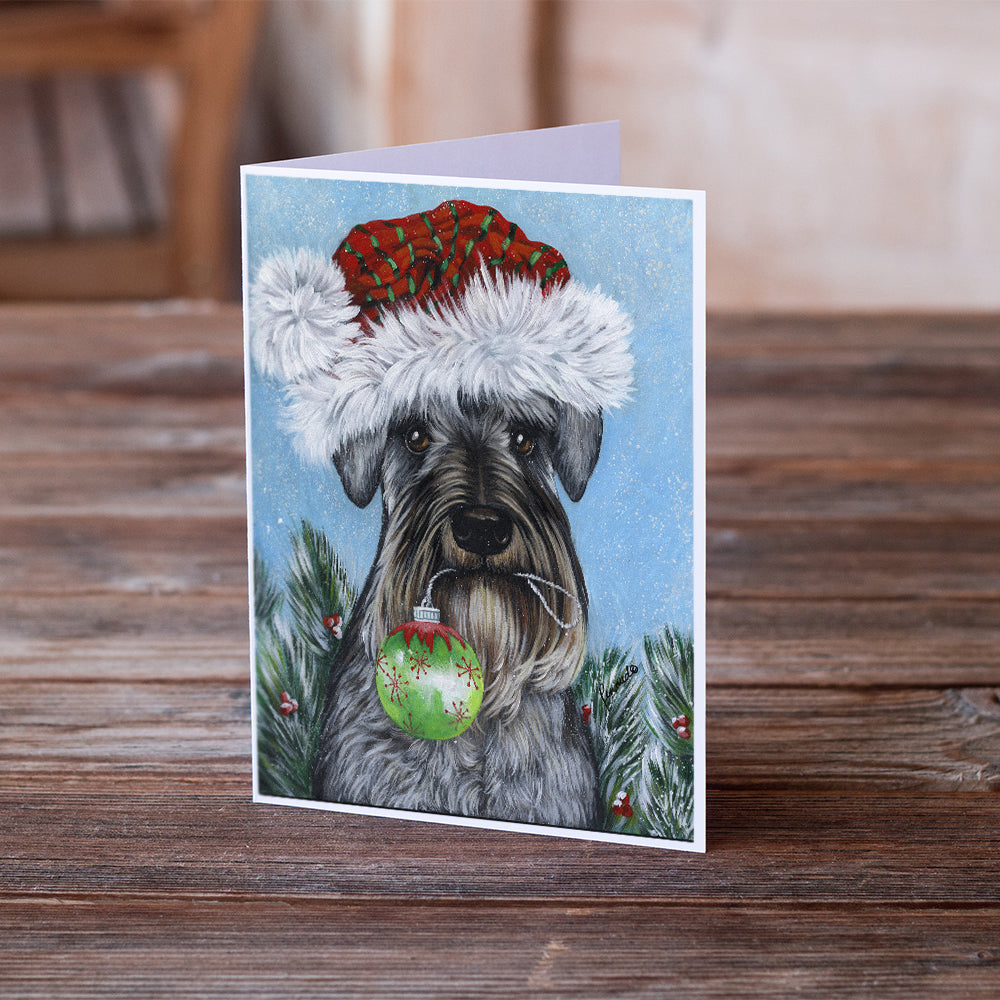 Schnauzer Christmas Pure at Heart Greeting Cards and Envelopes Pack of 8 Image 2