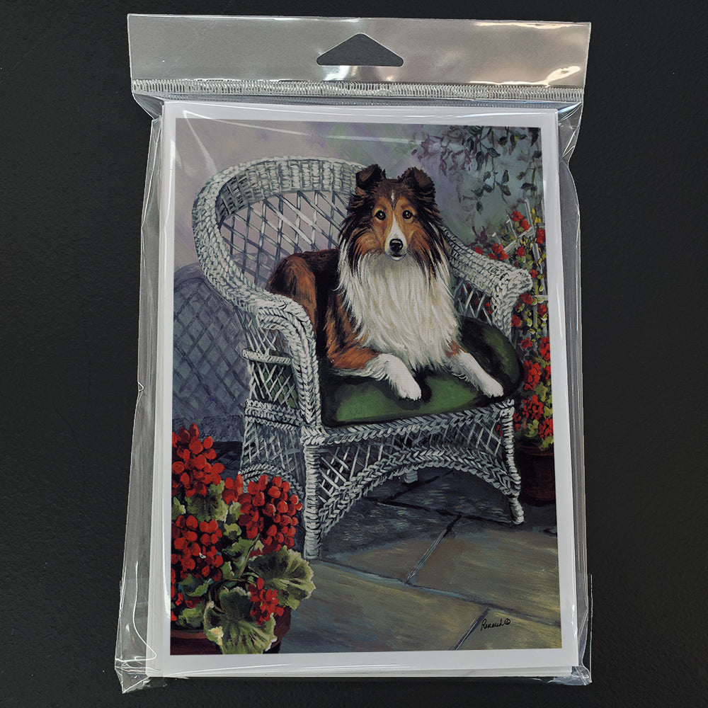 Sheltie Patio Jewel Greeting Cards and Envelopes Pack of 8 Image 1