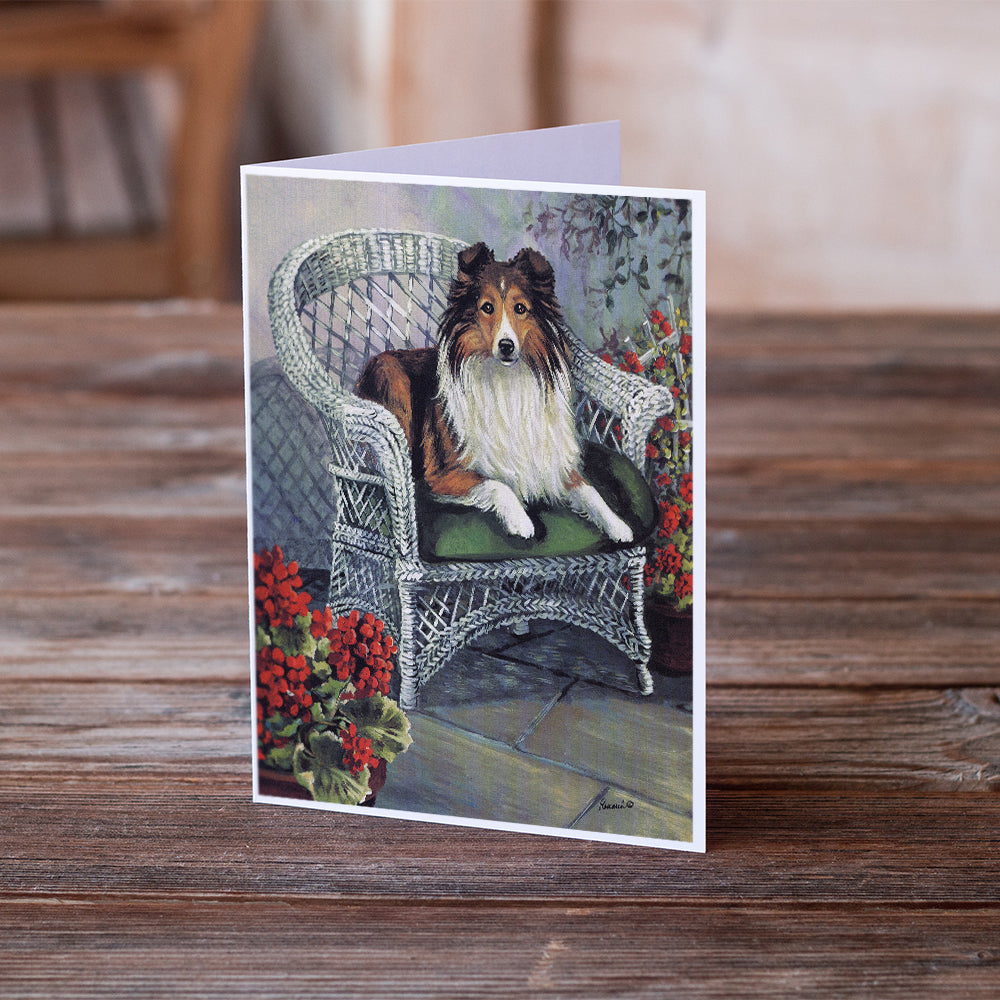 Sheltie Patio Jewel Greeting Cards and Envelopes Pack of 8 Image 2