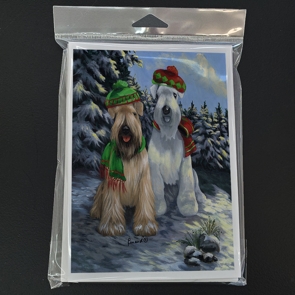 Wheaten Terrier Christmas Snowdog Greeting Cards and Envelopes Pack of 8 Image 1