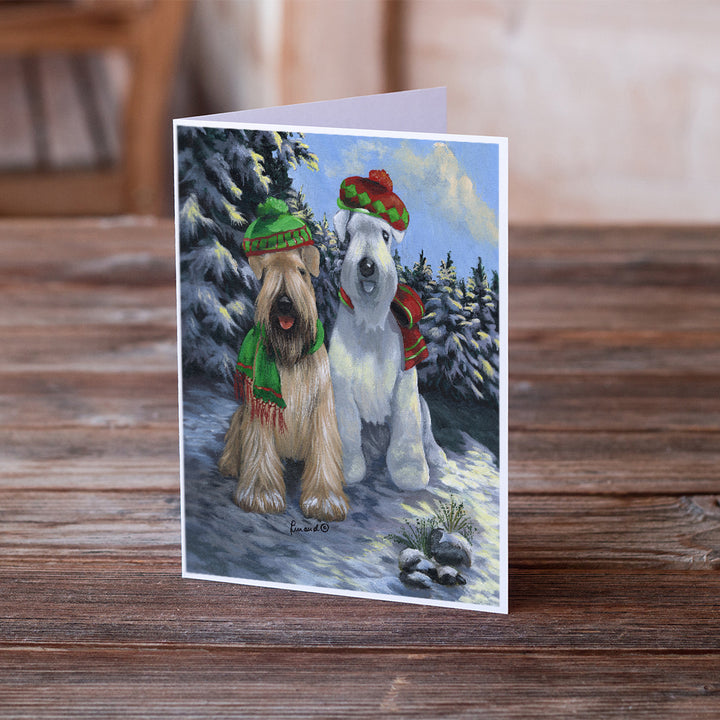 Wheaten Terrier Christmas Snowdog Greeting Cards and Envelopes Pack of 8 Image 2