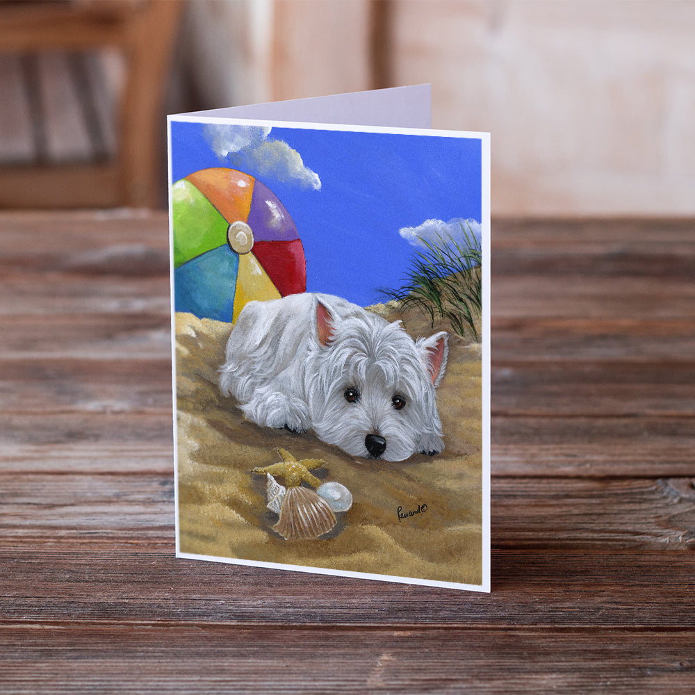 Westie Beach Baby Greeting Cards and Envelopes Pack of 8 Image 2