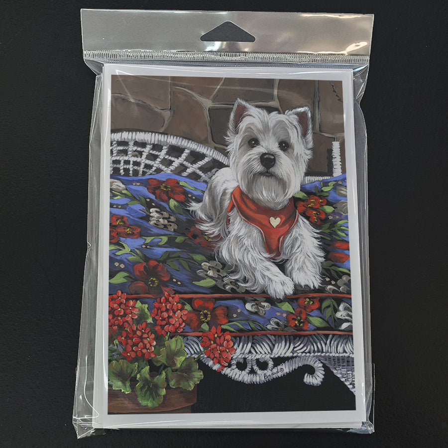 Westie Hannah Mae Greeting Cards and Envelopes Pack of 8 Image 1