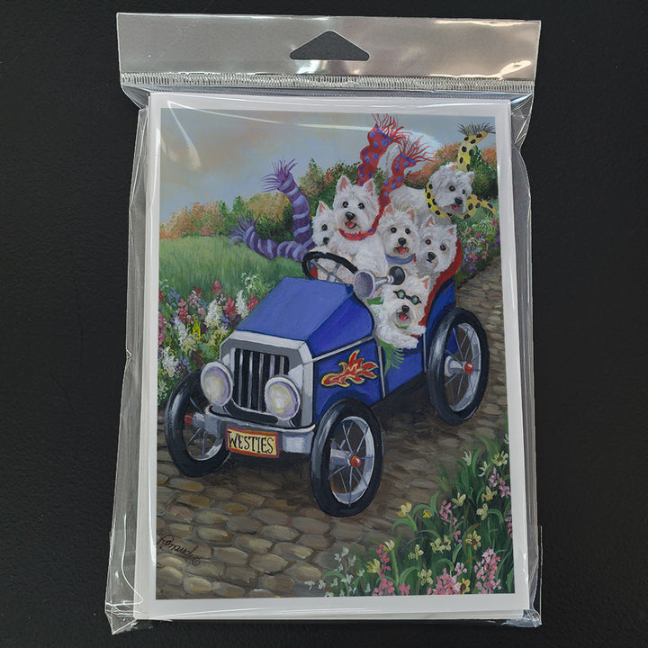 Westie Hot Rod Greeting Cards and Envelopes Pack of 8 Image 1