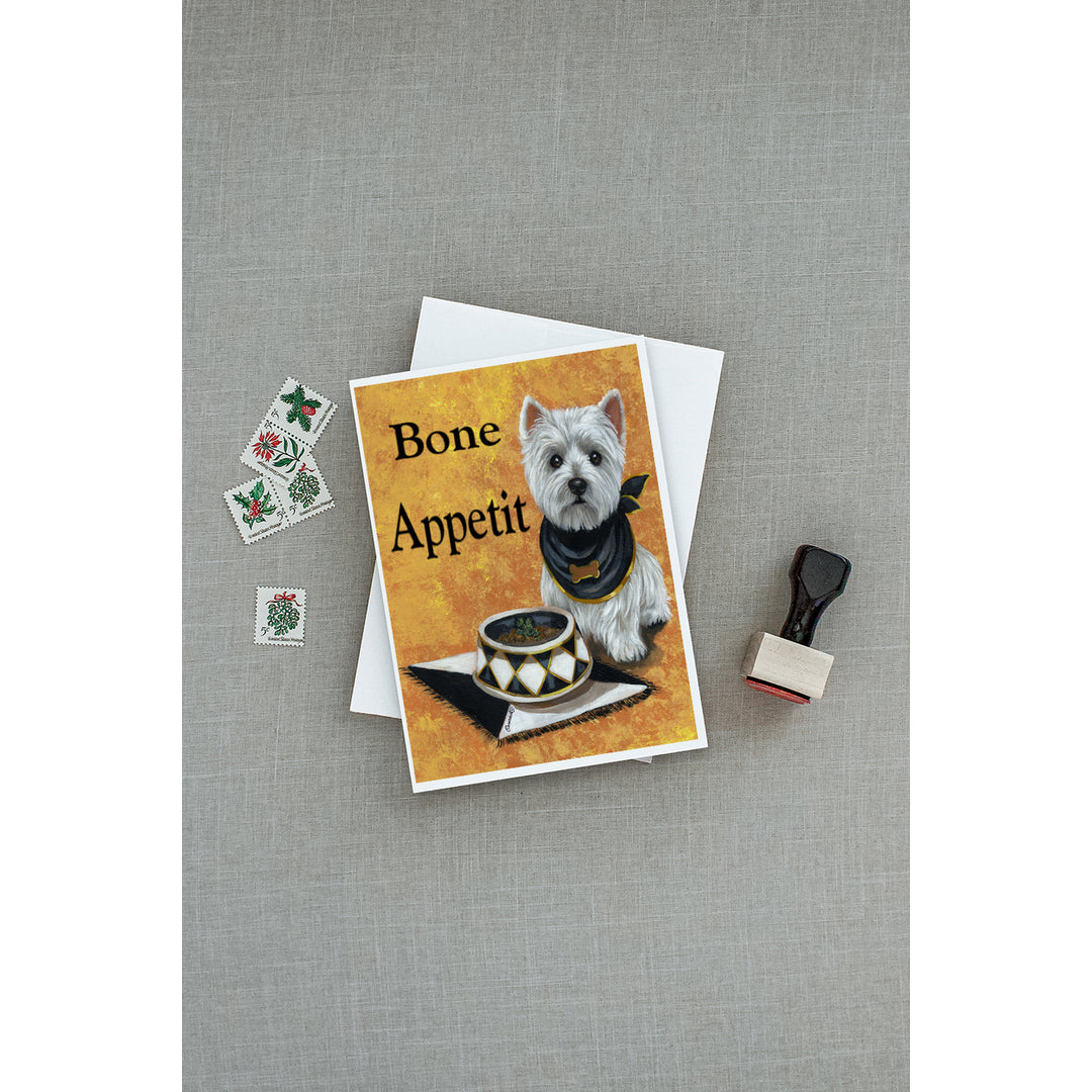 Westie Bone Appetit Greeting Cards and Envelopes Pack of 8 Image 3