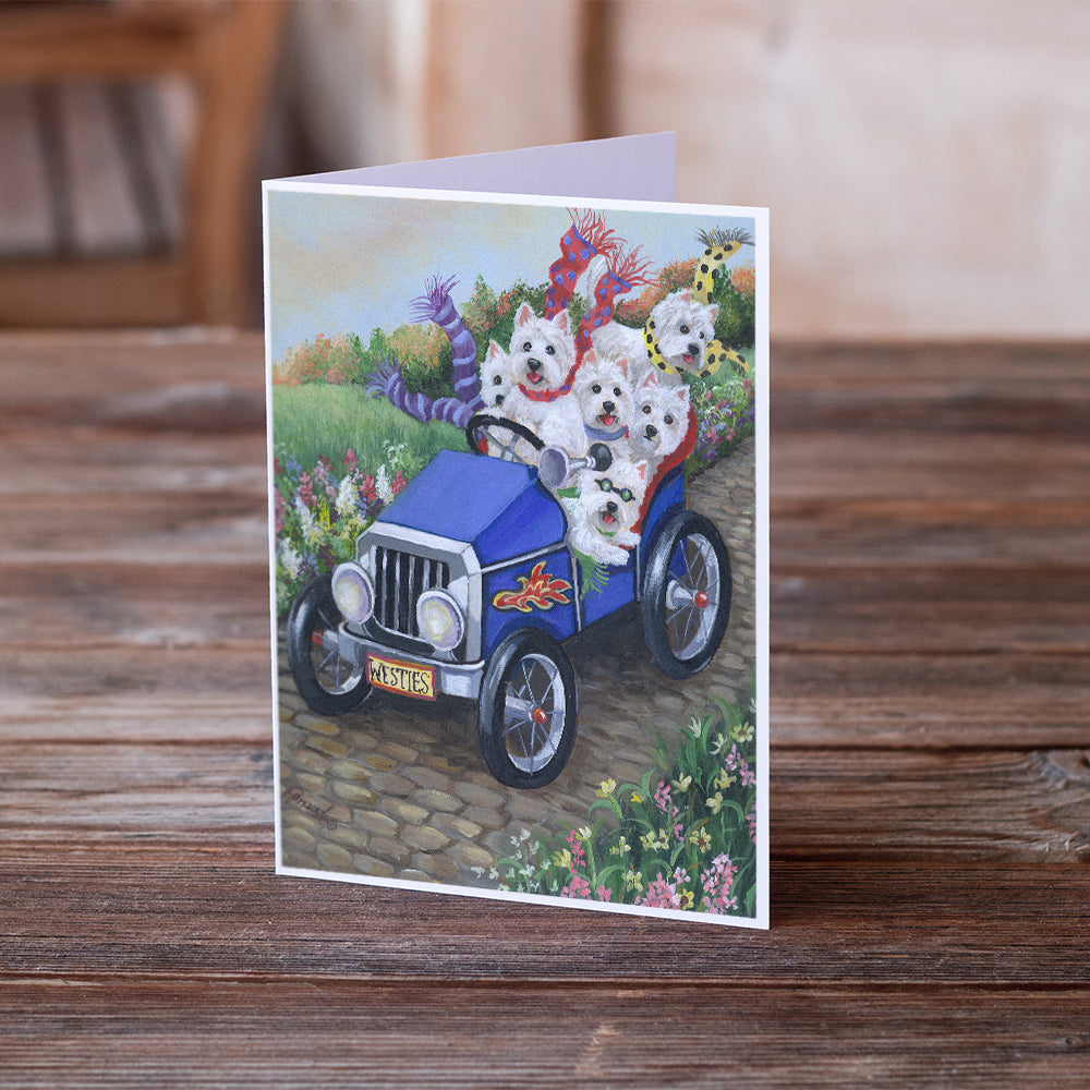 Westie Hot Rod Greeting Cards and Envelopes Pack of 8 Image 2