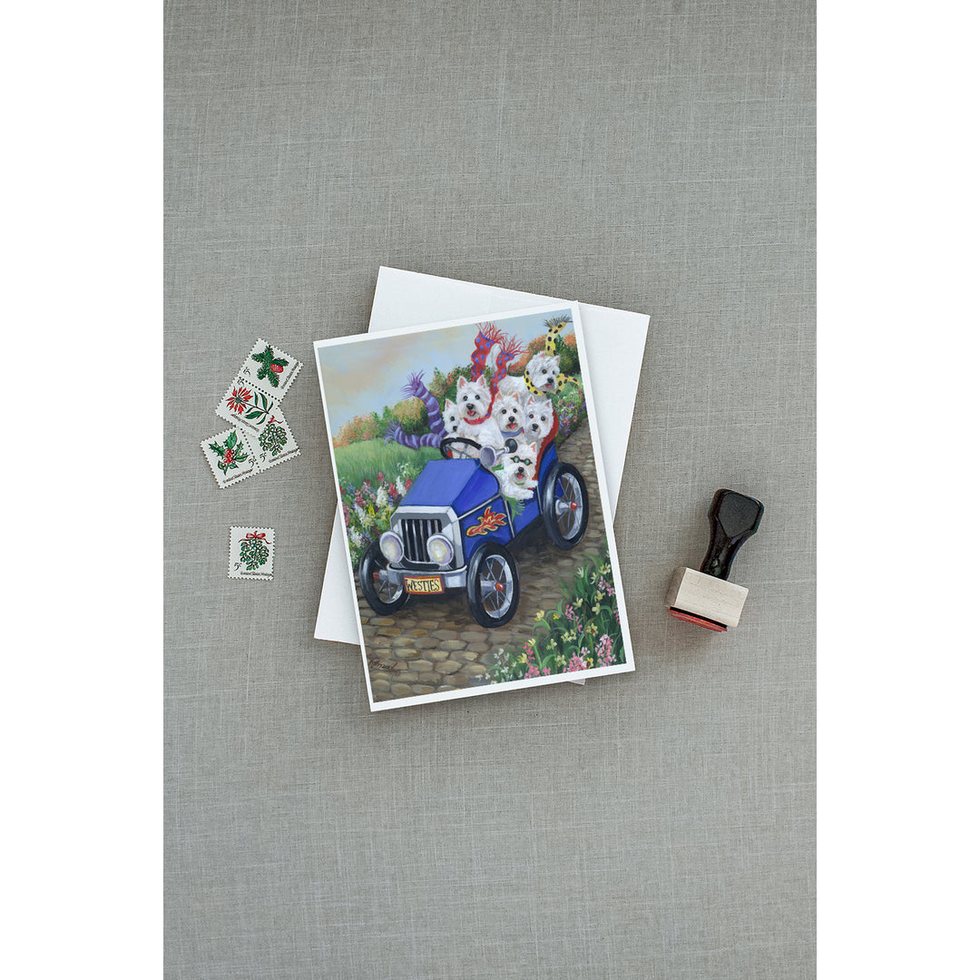 Westie Hot Rod Greeting Cards and Envelopes Pack of 8 Image 3