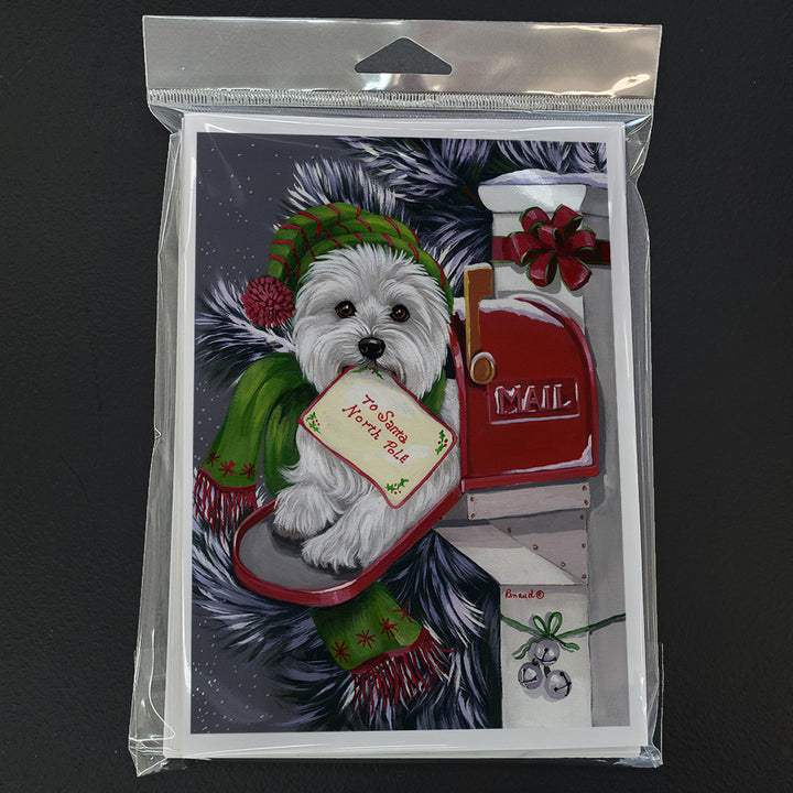 Westie Christmas Letter to Santa Greeting Cards and Envelopes Pack of 8 Image 1