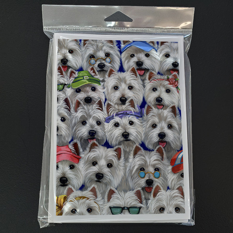 Westie Many Faces Greeting Cards and Envelopes Pack of 8 Image 1