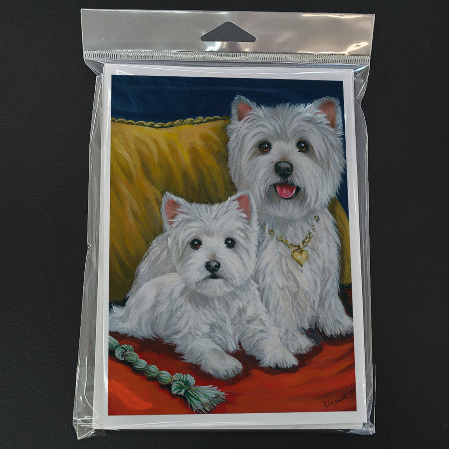 Westie Mom and Pup Greeting Cards and Envelopes Pack of 8 Image 1