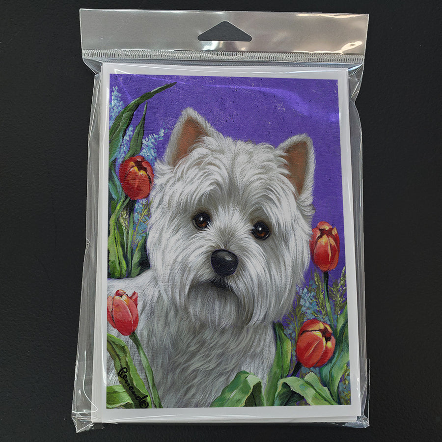 Westie Paradise Greeting Cards and Envelopes Pack of 8 Image 1