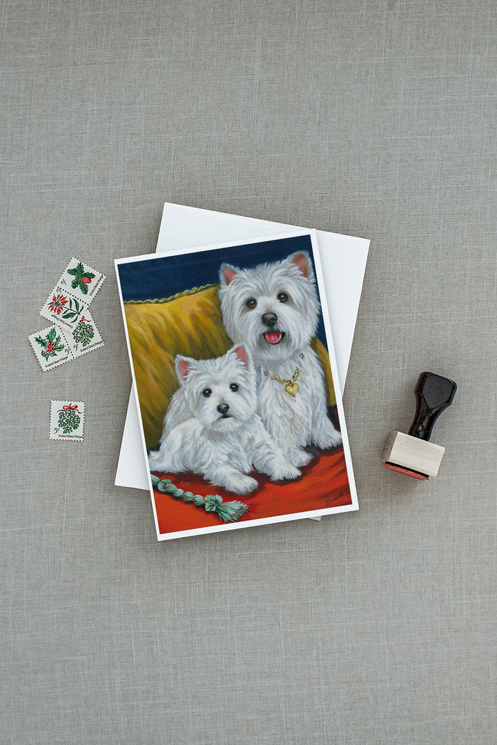 Westie Mom and Pup Greeting Cards and Envelopes Pack of 8 Image 3