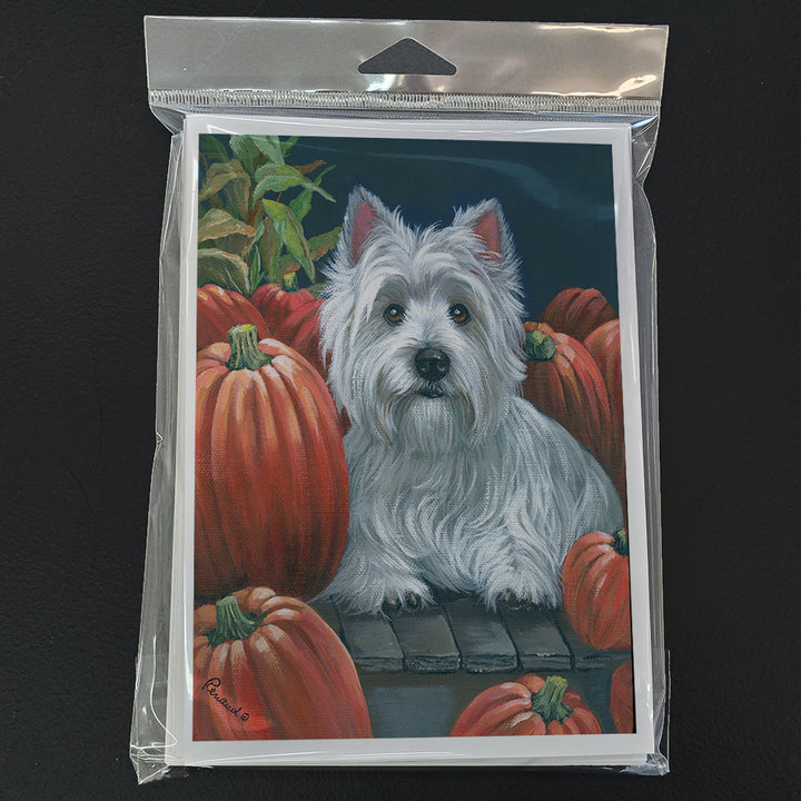 Westie Pumpkins Greeting Cards and Envelopes Pack of 8 Image 1