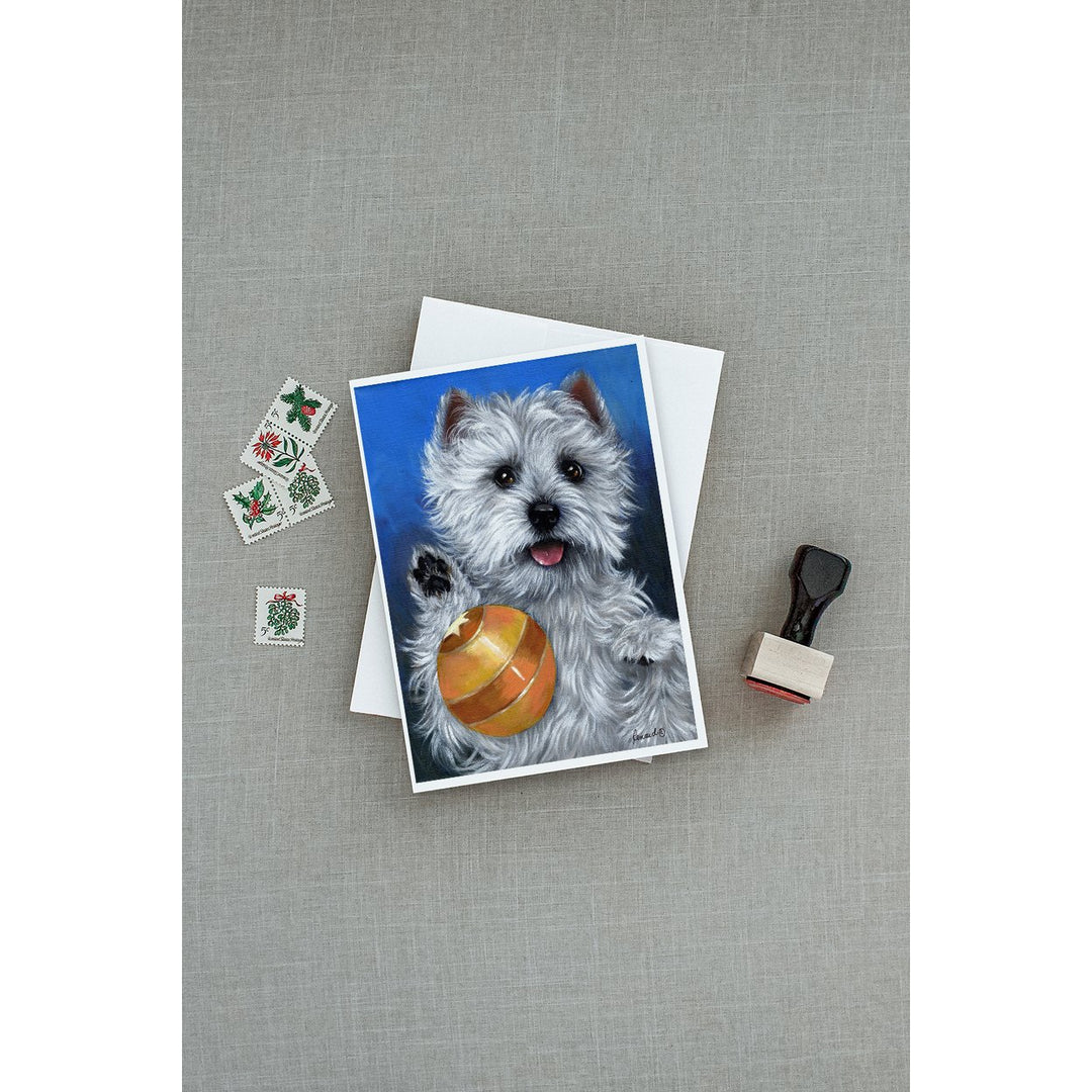 Westie Play Ball Greeting Cards and Envelopes Pack of 8 Image 3