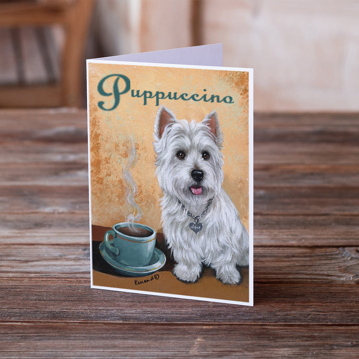 Westie Puppuccino Greeting Cards and Envelopes Pack of 8 Image 2