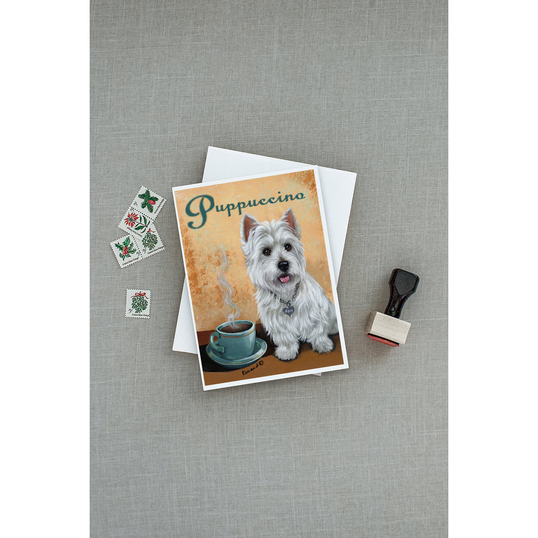 Westie Puppuccino Greeting Cards and Envelopes Pack of 8 Image 3