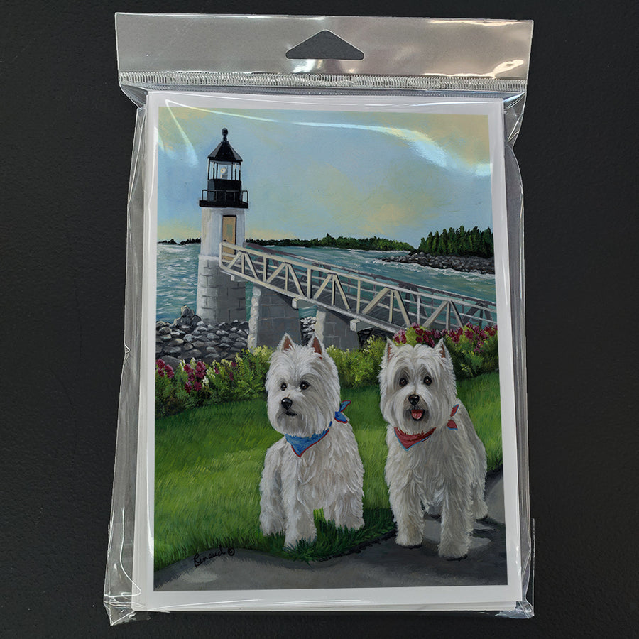 Westie Schooner and Annie Greeting Cards and Envelopes Pack of 8 Image 1