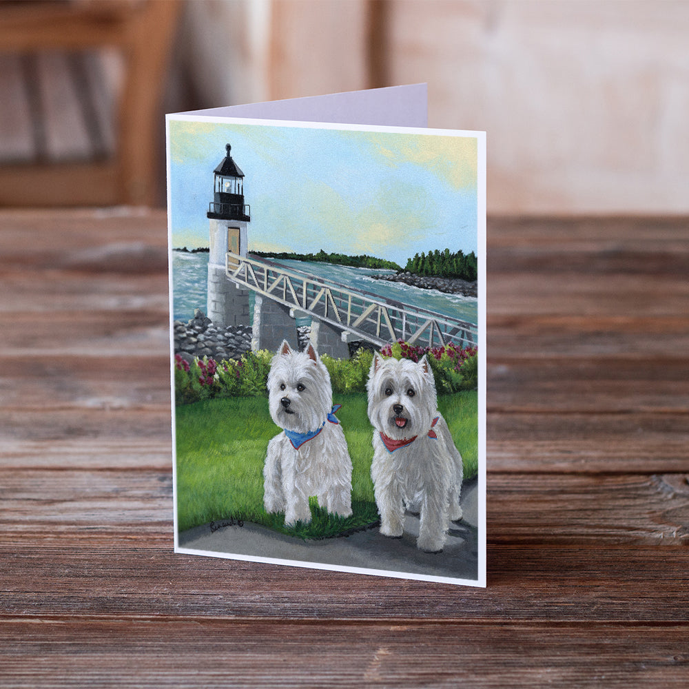 Westie Schooner and Annie Greeting Cards and Envelopes Pack of 8 Image 2