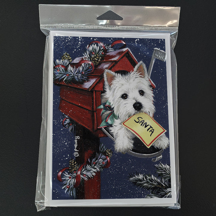 Westie Zoes Christmas List Greeting Cards and Envelopes Pack of 8 Image 1