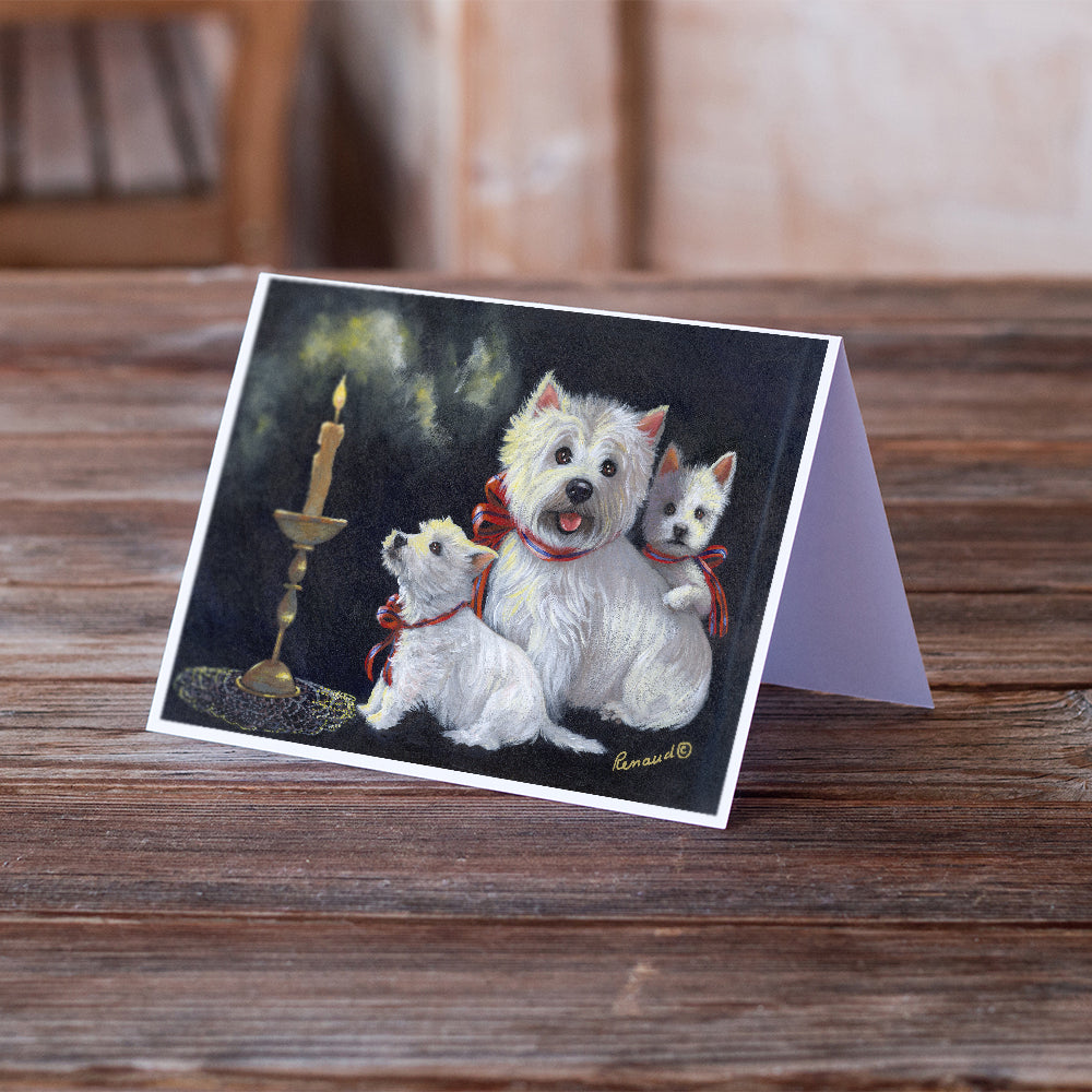 Westie Westies Aglow Greeting Cards and Envelopes Pack of 8 Image 2