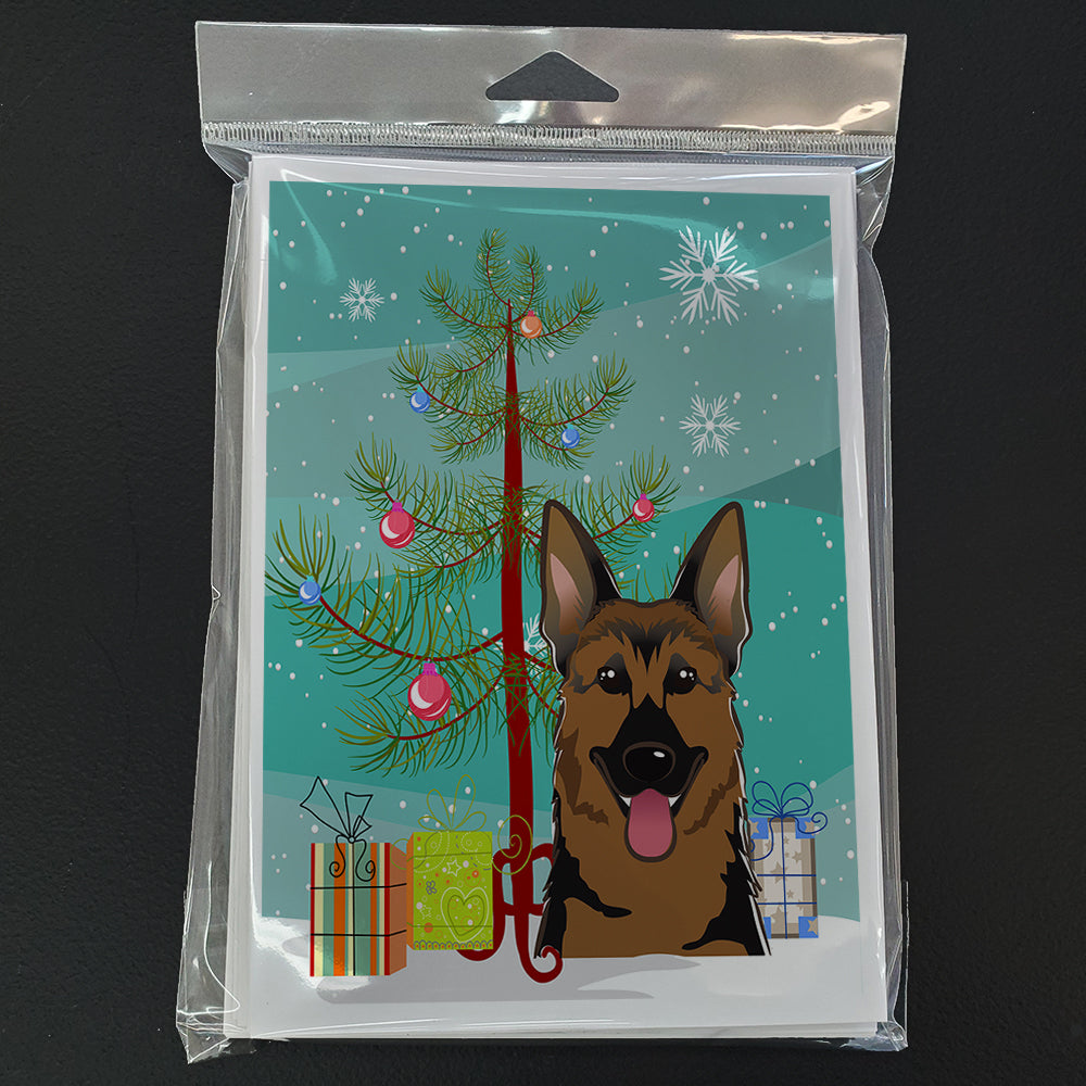 Christmas Tree and German Shepherd Greeting Cards and Envelopes Pack of 8 Image 3