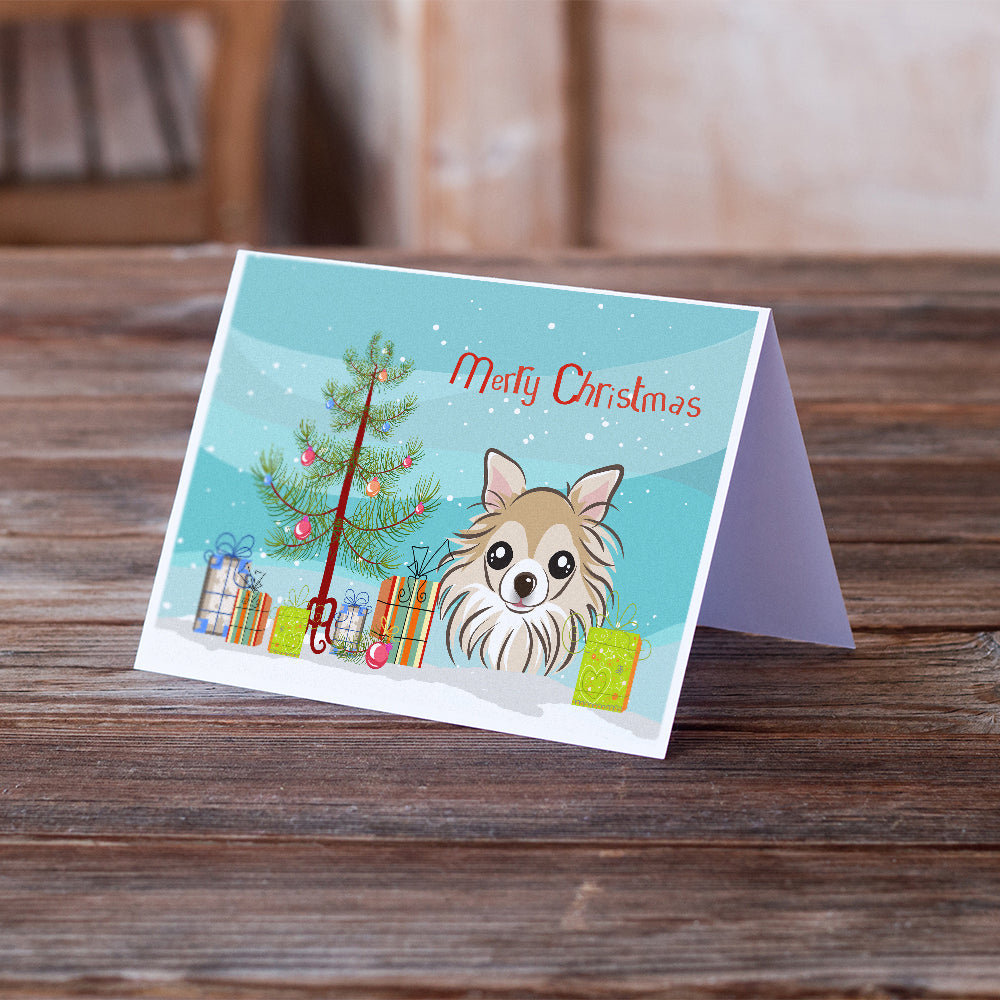 Christmas Tree and Chihuahua Greeting Cards and Envelopes Pack of 8 Image 2