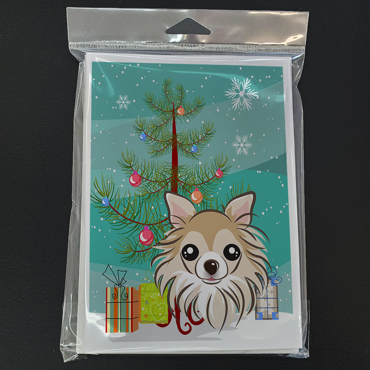 Christmas Tree and Chihuahua Greeting Cards and Envelopes Pack of 8 Image 3