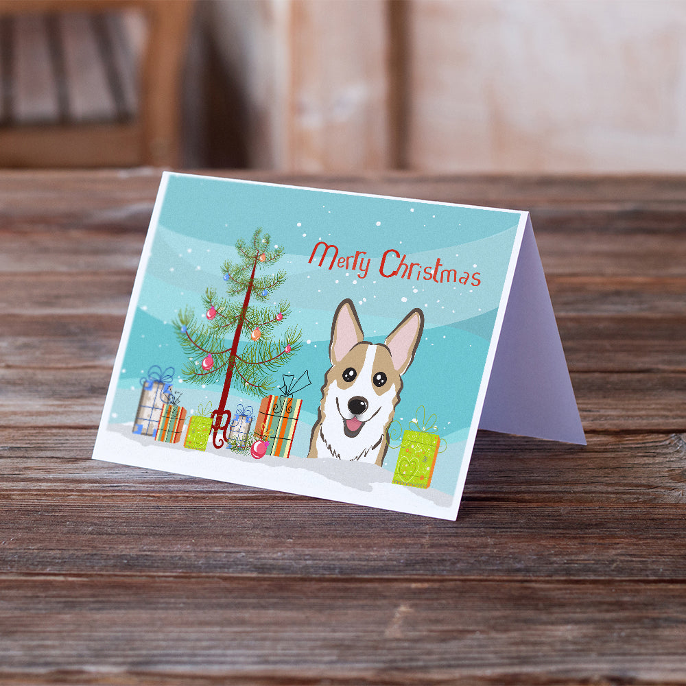 Christmas Tree and Sable Corgi Greeting Cards and Envelopes Pack of 8 Image 2