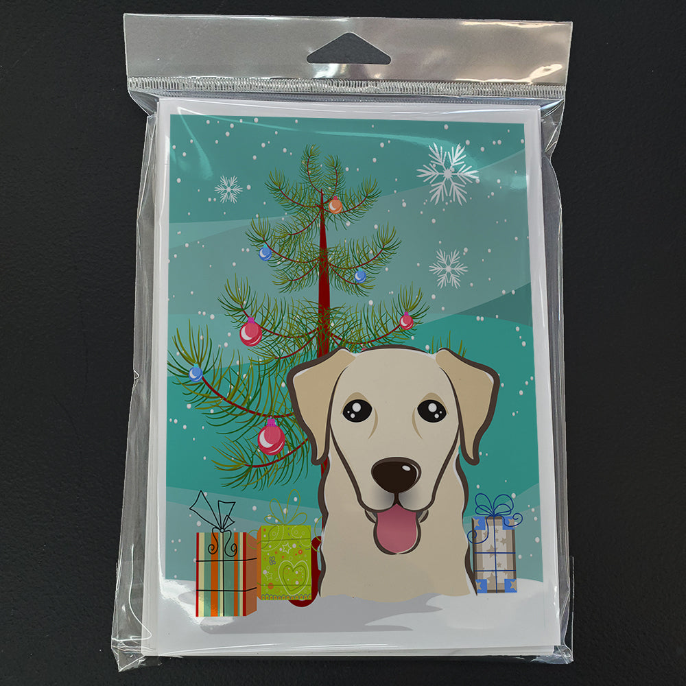 Christmas Tree and Golden Retriever Greeting Cards and Envelopes Pack of 8 Image 3