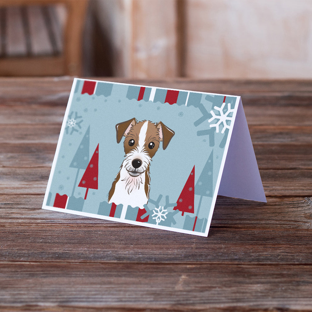 Winter Holiday Jack Russell Terrier Greeting Cards and Envelopes Pack of 8 Image 2