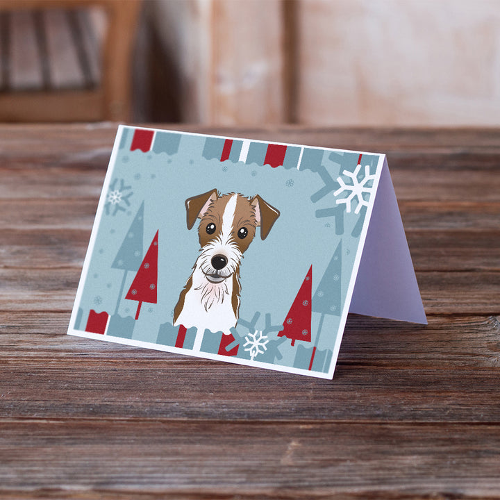 Winter Holiday Jack Russell Terrier Greeting Cards and Envelopes Pack of 8 Image 2