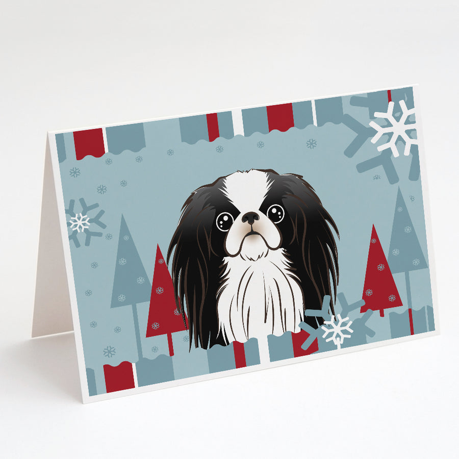 Winter Holiday Japanese Chin Greeting Cards and Envelopes Pack of 8 Image 1