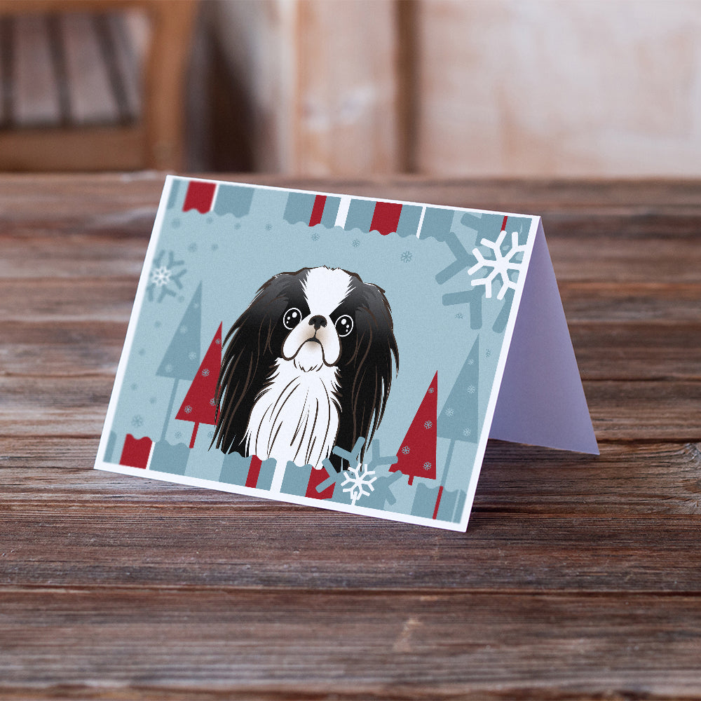 Winter Holiday Japanese Chin Greeting Cards and Envelopes Pack of 8 Image 2