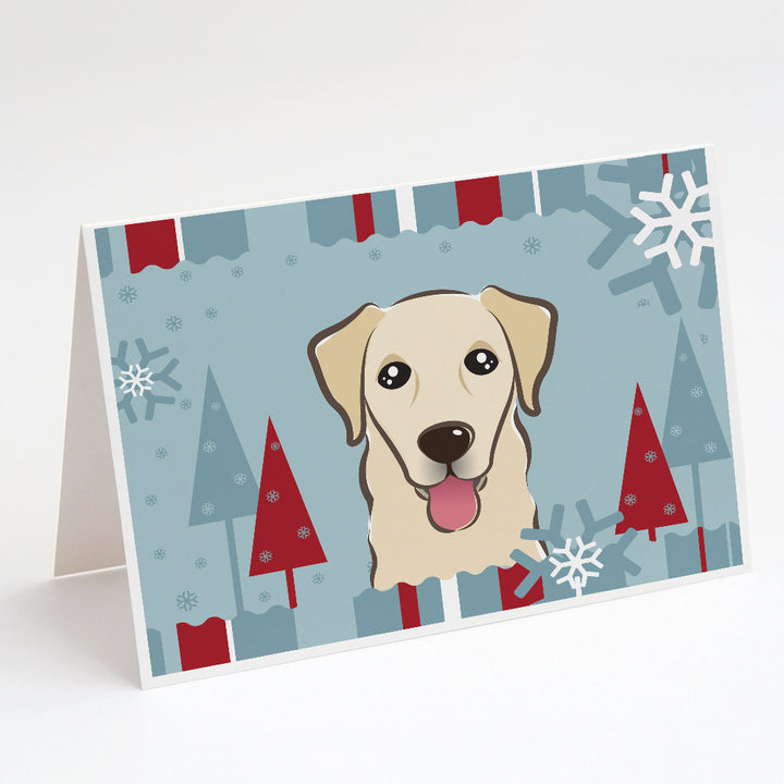 Winter Holiday Golden Retriever Greeting Cards and Envelopes Pack of 8 Image 1