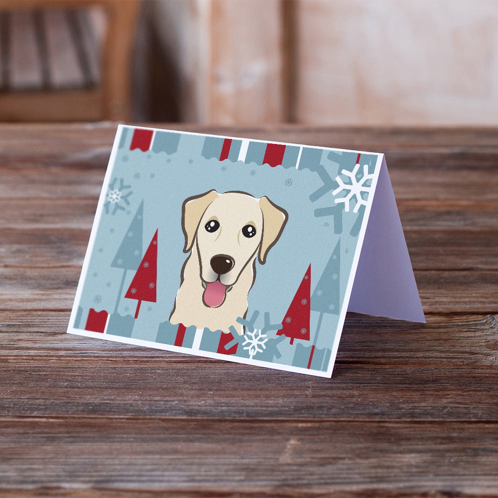 Winter Holiday Golden Retriever Greeting Cards and Envelopes Pack of 8 Image 2