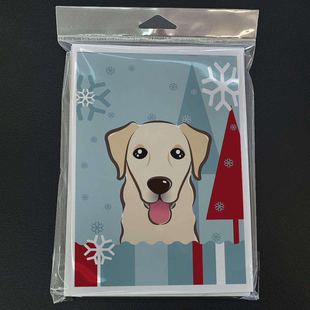 Winter Holiday Golden Retriever Greeting Cards and Envelopes Pack of 8 Image 3