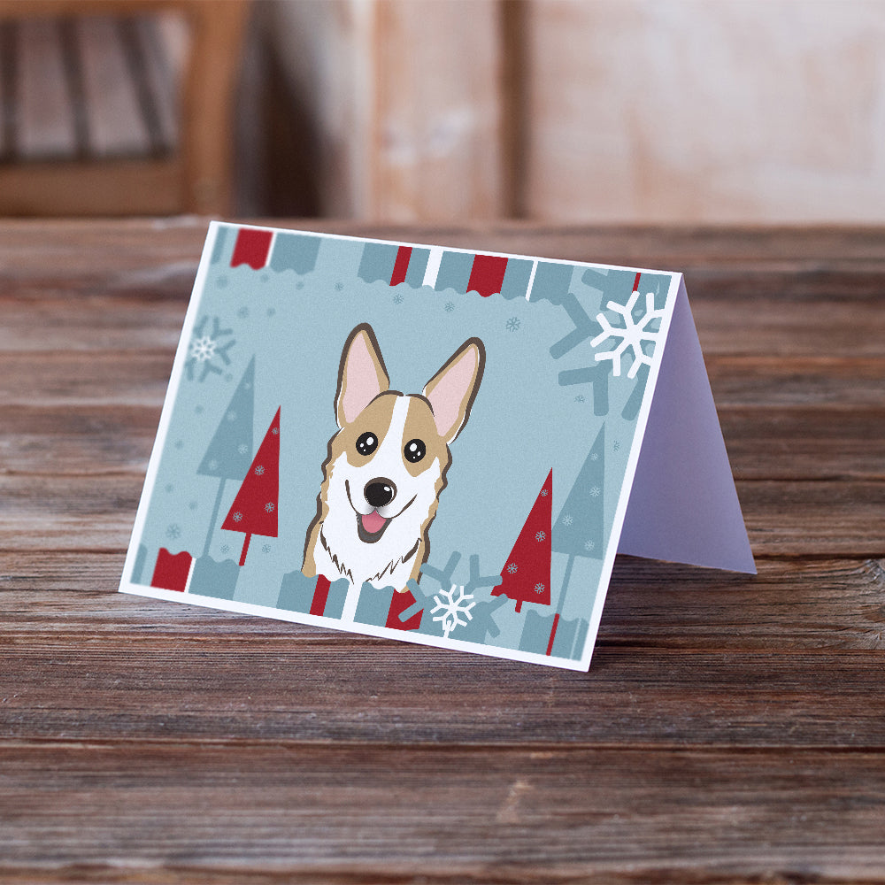 Winter Holiday Sable Corgi Greeting Cards and Envelopes Pack of 8 Image 2