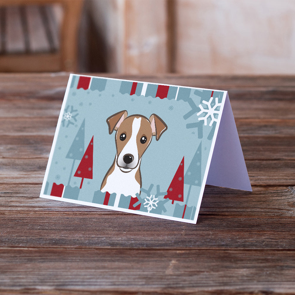 Winter Holiday Jack Russell Terrier Greeting Cards and Envelopes Pack of 8 Image 2