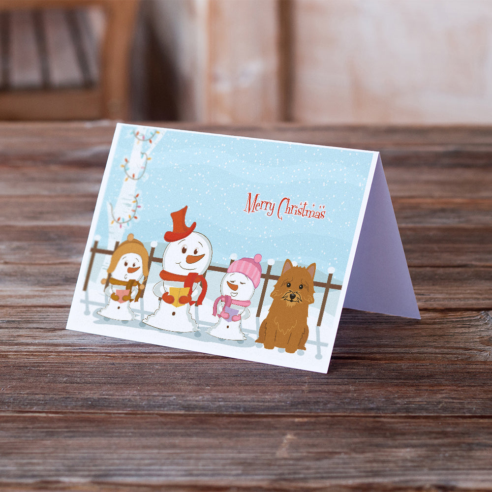 Merry Christmas Carolers Norwich Terrier Greeting Cards and Envelopes Pack of 8 Image 2