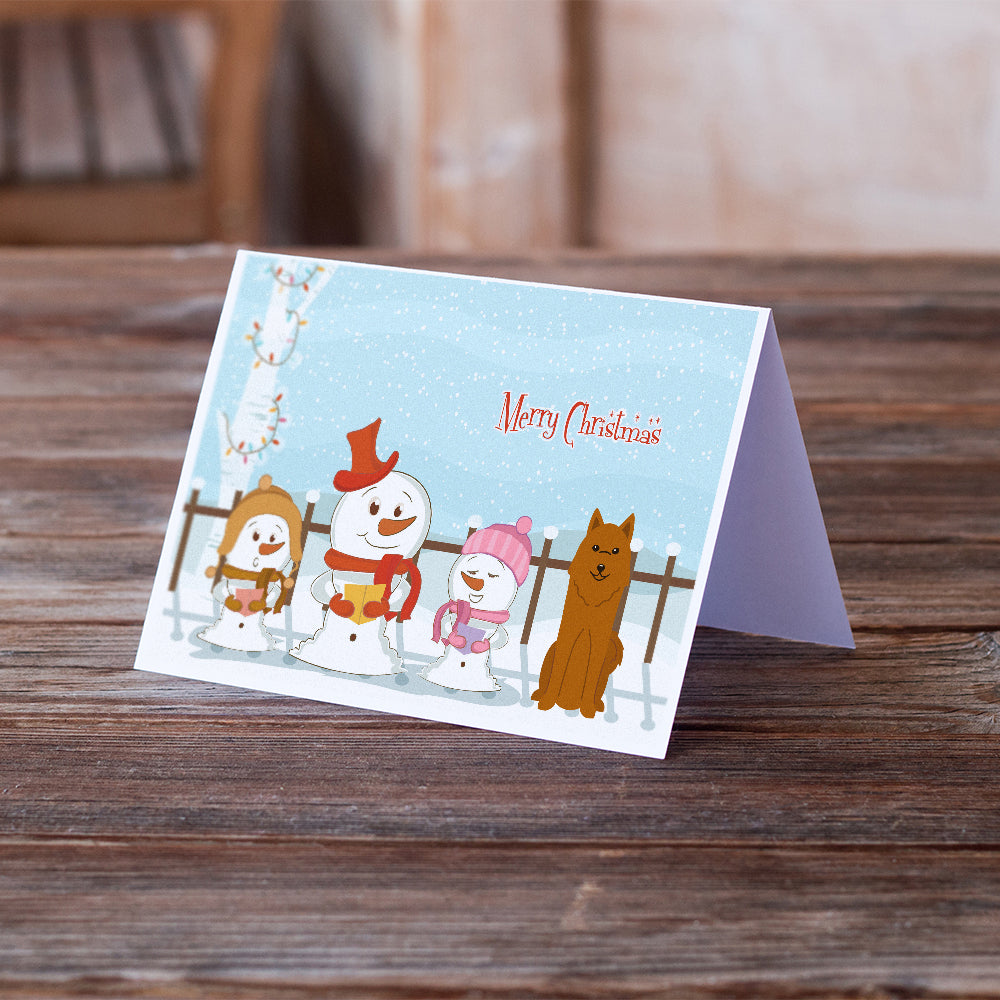 Merry Christmas Carolers Karelian Bear Dog Greeting Cards and Envelopes Pack of 8 Image 2
