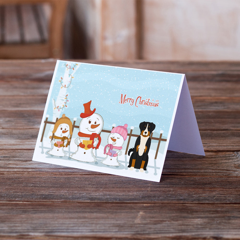 Merry Christmas Carolers Appenzeller Sennenhund Greeting Cards and Envelopes Pack of 8 Image 2