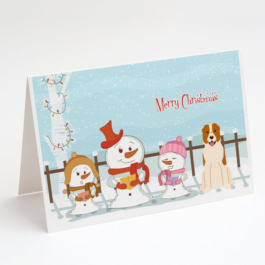 Merry Christmas Carolers Central Asian Shepherd Dog Greeting Cards and Envelopes Pack of 8 Image 1