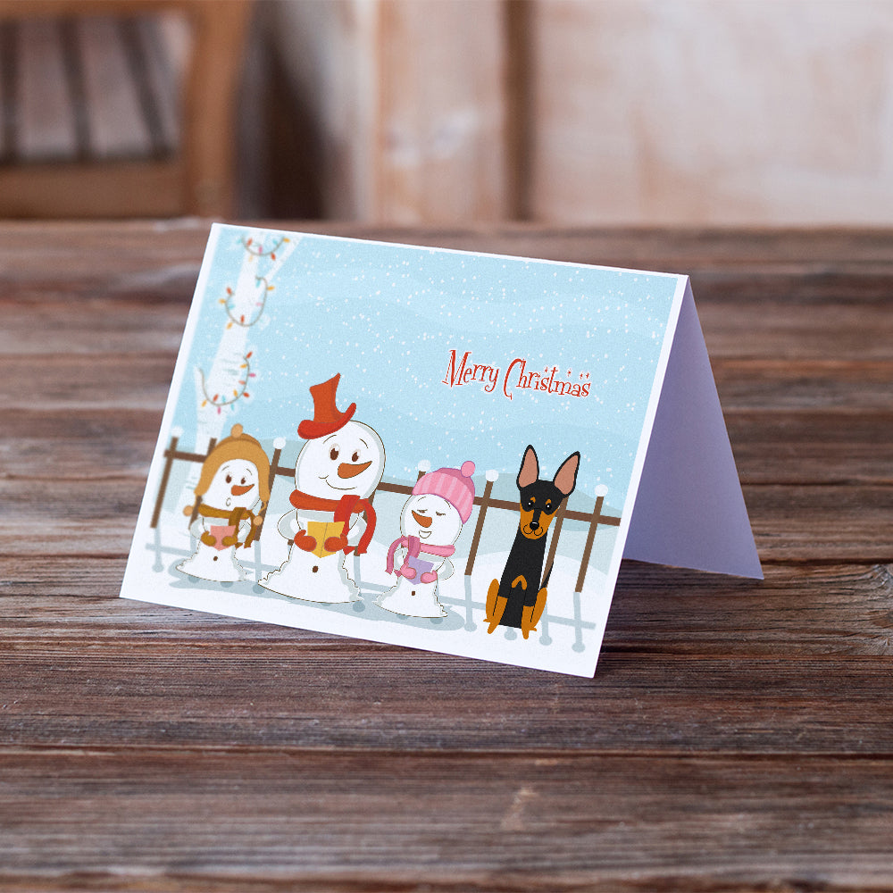 Merry Christmas Carolers English Toy Terrier Greeting Cards and Envelopes Pack of 8 Image 2