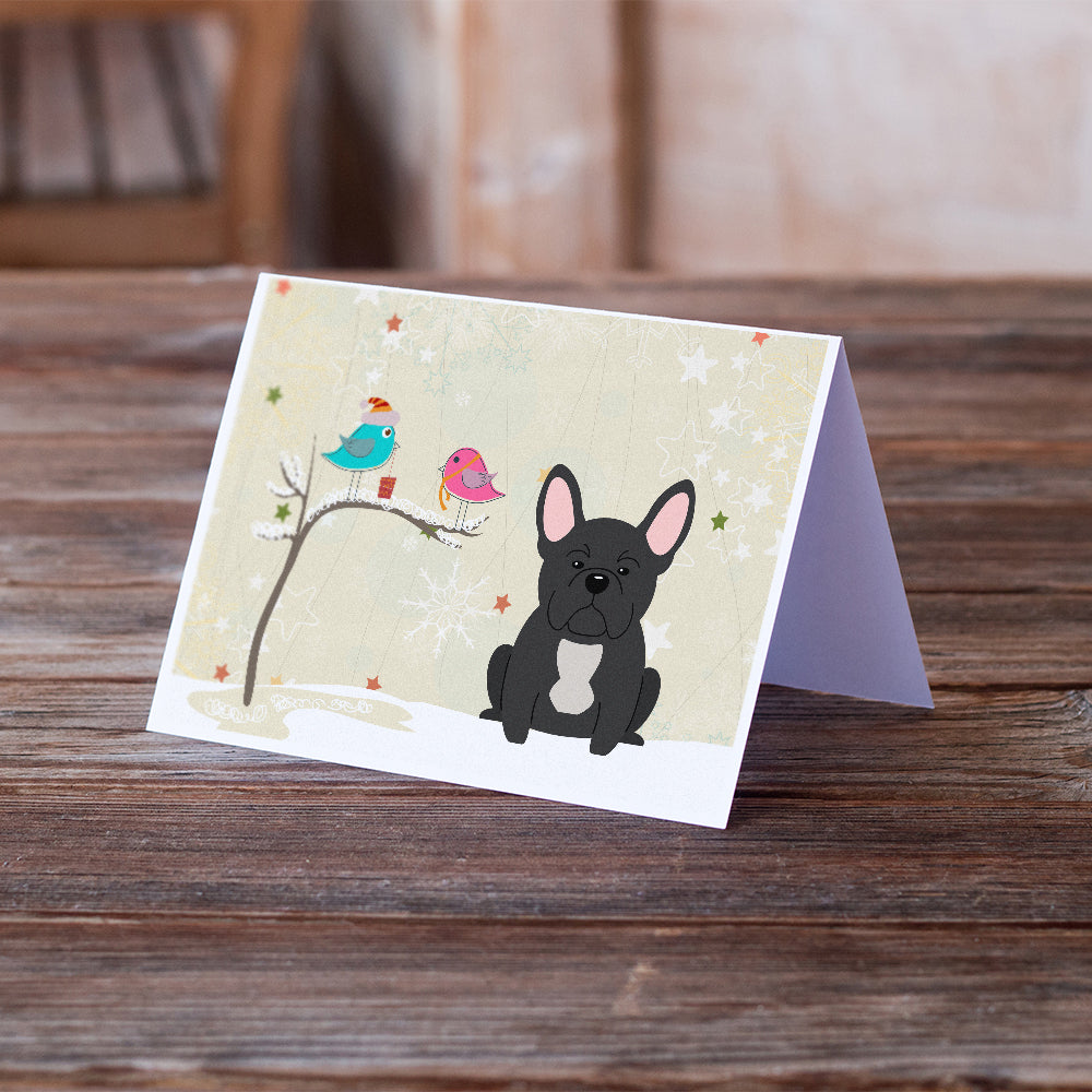 Christmas Presents between Friends French Bulldog - Black Greeting Cards and Envelopes Pack of 8 Image 2