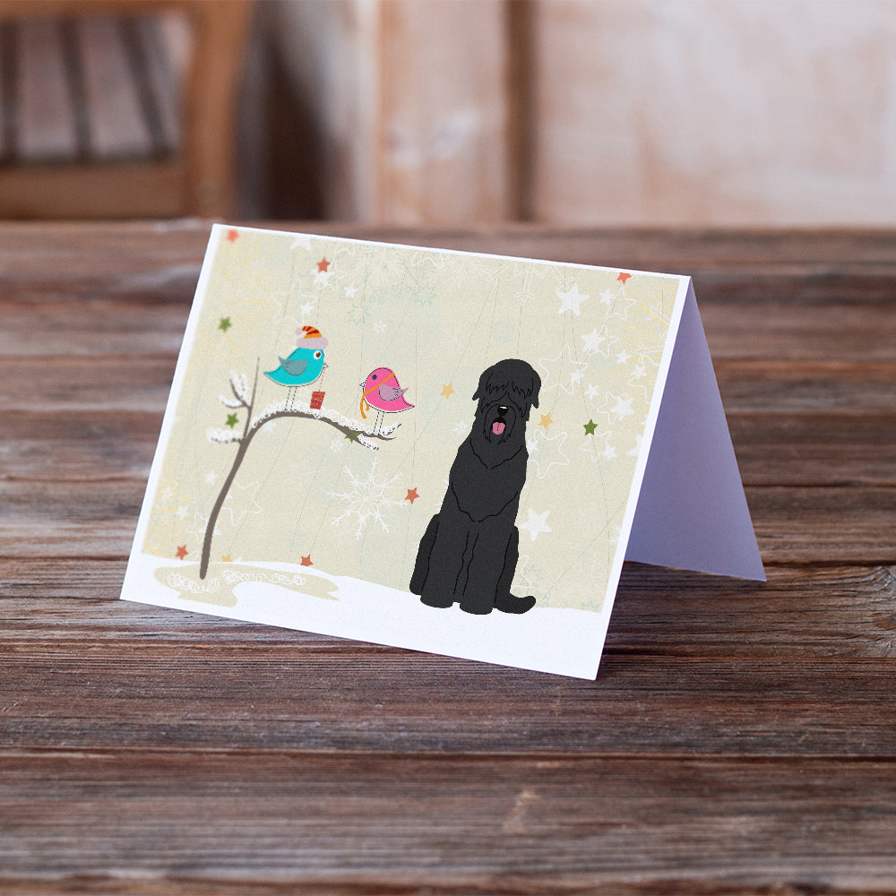 Christmas Presents between Friends Black Russian Terrier Greeting Cards and Envelopes Pack of 8 Image 2